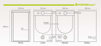 HOMEbox Ambient Q120+ Plus 120 x 120 x 220 cm