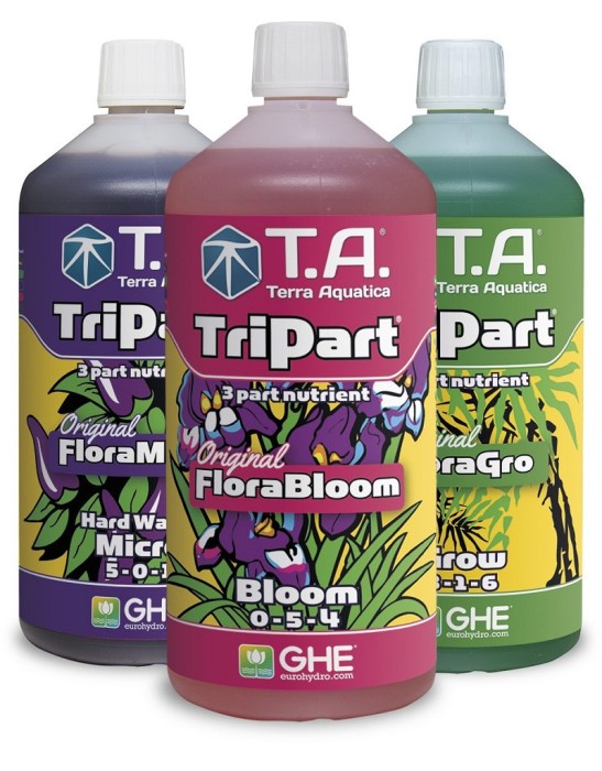 GHE TriPart Kit acqua dura 1L, 5L, 10 L (Flora Series)