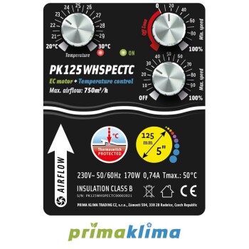 Estrattore Prima Klima Whisperblower EC-TC 800m³/h - 1400m³/h
